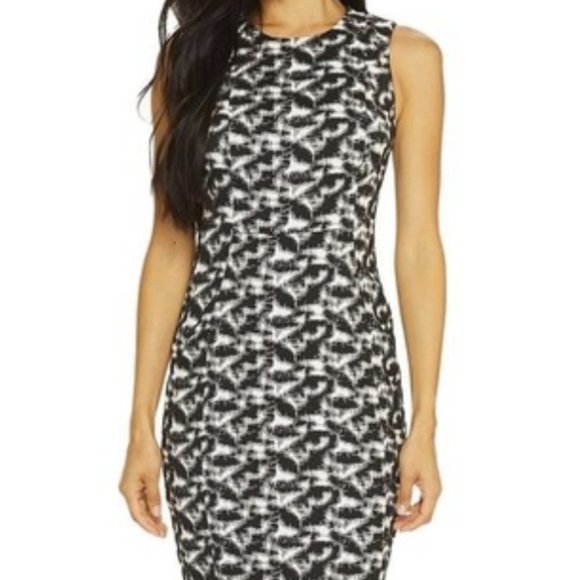 Calvin Klein Jacquard Sheath Dress - Picture 1 of 3